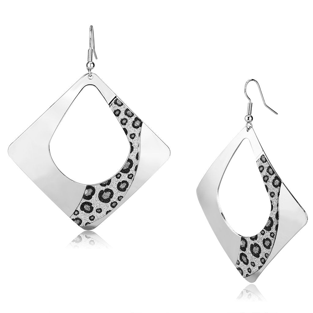 JCE2718 Rhodium Iron Earrings with No Stone