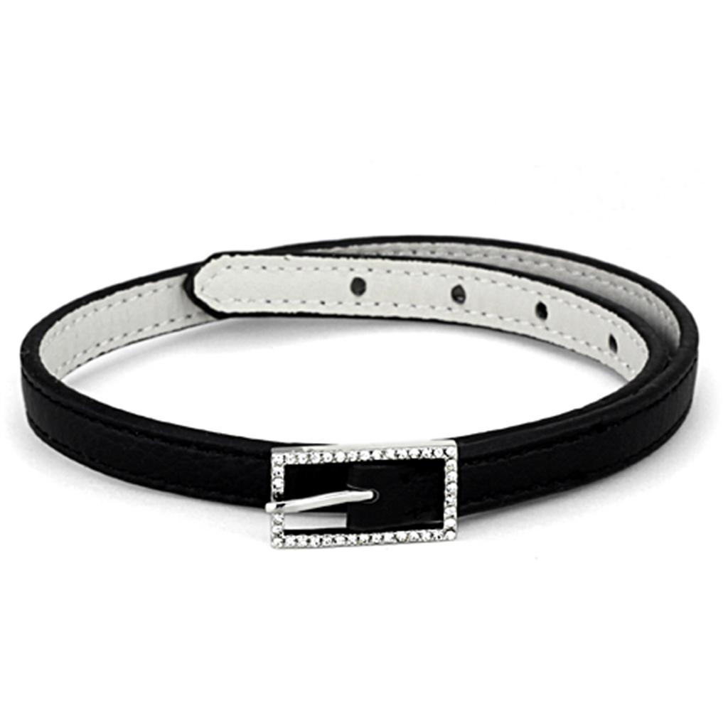JCE3236 Rhodium Brass Bracelet with Top Grade Crystal  in Clear